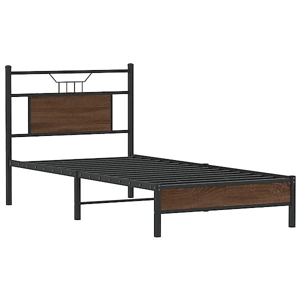 vidaXL Bettgestell ohne Matratze Braun Eiche 90x190 cm Holzwerkstoff 410699 günstig online kaufen