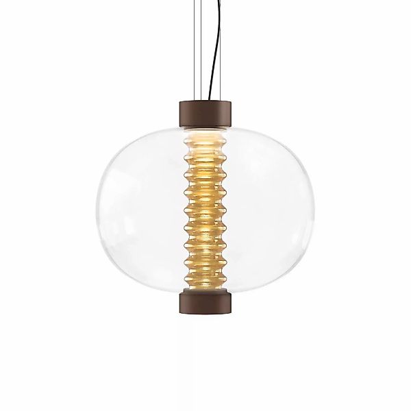 kdln LED-Pendelleuchte Bolha, amber, Ø 40 cm, Glas günstig online kaufen