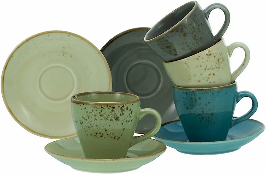 CreaTable Espressotasse »Kaffeetasse NATURE COLLECTION«, (Set, 8 tlg.), Tas günstig online kaufen