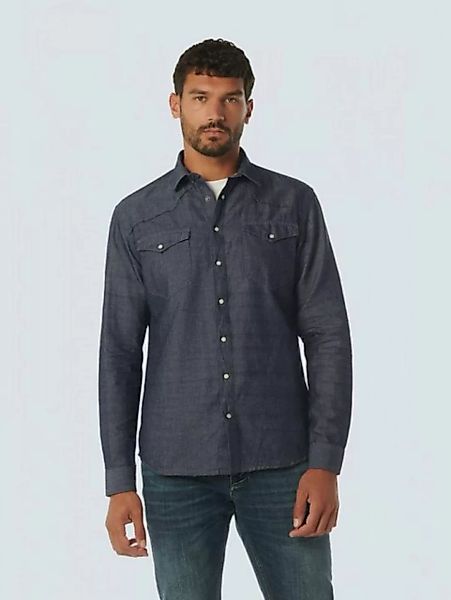 NO EXCESS T-Shirt Shirt Denim Look With Linen günstig online kaufen