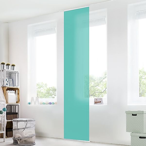 Bilderdepot24 Schiebegardine modern Flächenvorhang blickdicht Türkis, günstig online kaufen