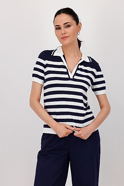 Monari Polokragenpullover "Pullover Polo Ringel" mit Streifen günstig online kaufen