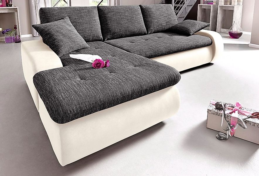 TRENDMANUFAKTUR Ecksofa "Indie, modern und bequem, Materialmix, L-Form", wa günstig online kaufen