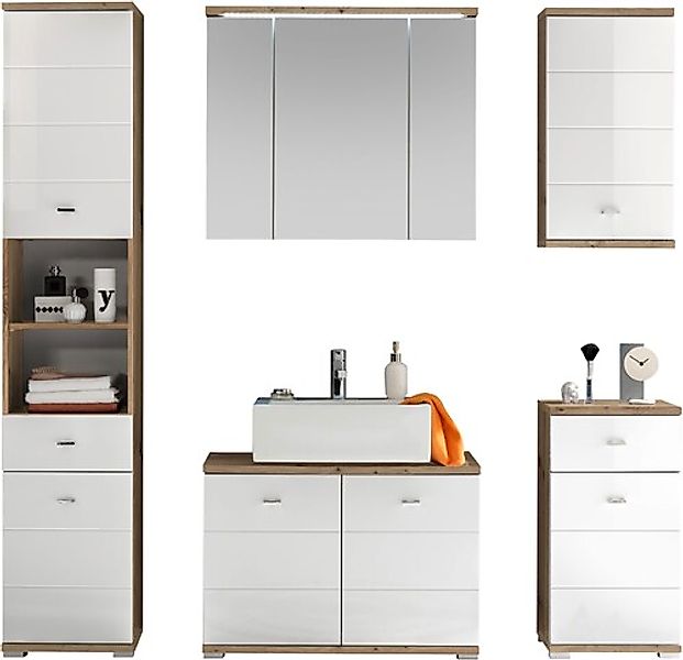 BASIC by Balculina Badmöbel-Set »Pool«, (5 St.), Breite 156 cm,Badezimmerse günstig online kaufen