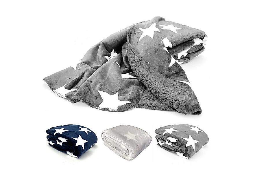 Wohndecke Dicke Soft Flanell Kuscheldecke Sterne Winterdecke, heimtexland, günstig online kaufen