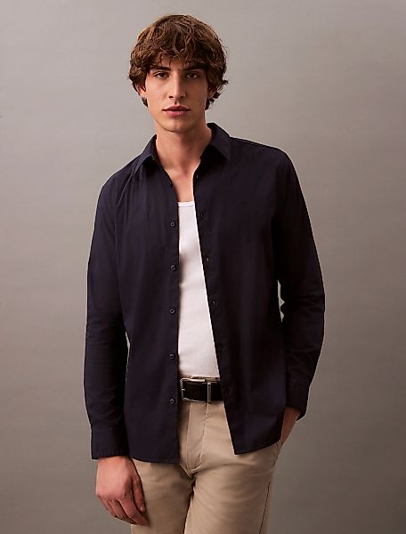Calvin Klein Langarmhemd "LONG SLEEVE SOLID STRETCH SLIM SHIRT", in Unifarb günstig online kaufen