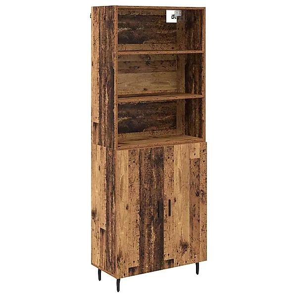 vidaXL Highboard Altholz 69,5 x 34 x 180 cm Engineered Wood und Glas 341568 günstig online kaufen