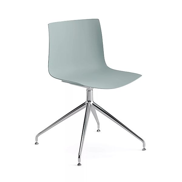 Arper - Catifa 46 0368 Stuhl einfarbig mit Sternfuß - hellblau/Außenschale günstig online kaufen