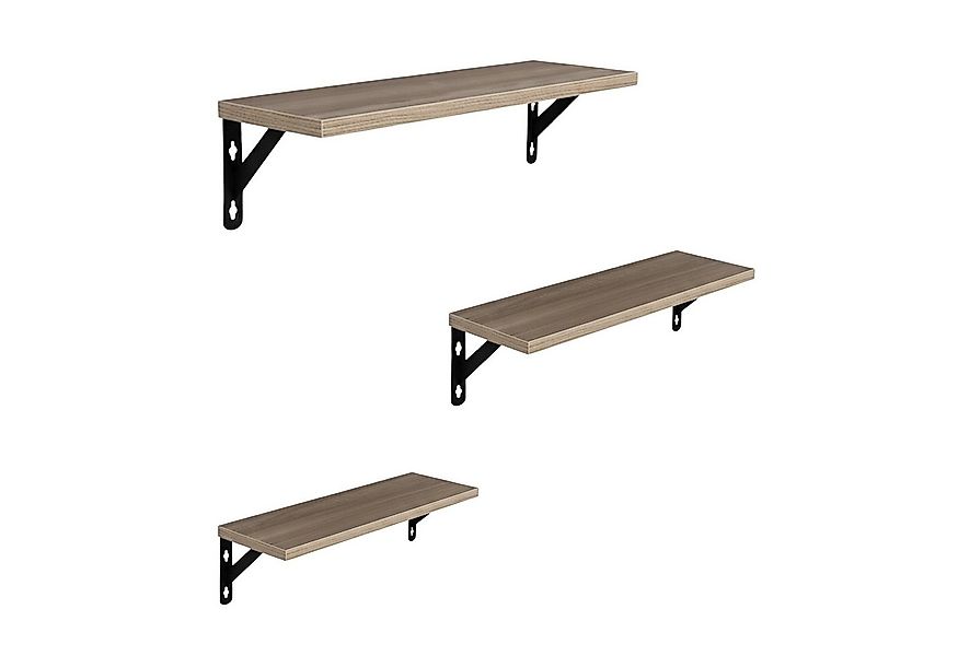 relaxdays Wandregal Set 3 Größe, 3-tlg., hellbraun günstig online kaufen