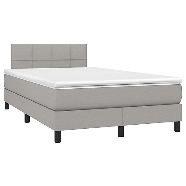 vidaXL Boxspringbett mit Matratze & LED Hellgrau 120x200 cm Stoff 3133141 günstig online kaufen