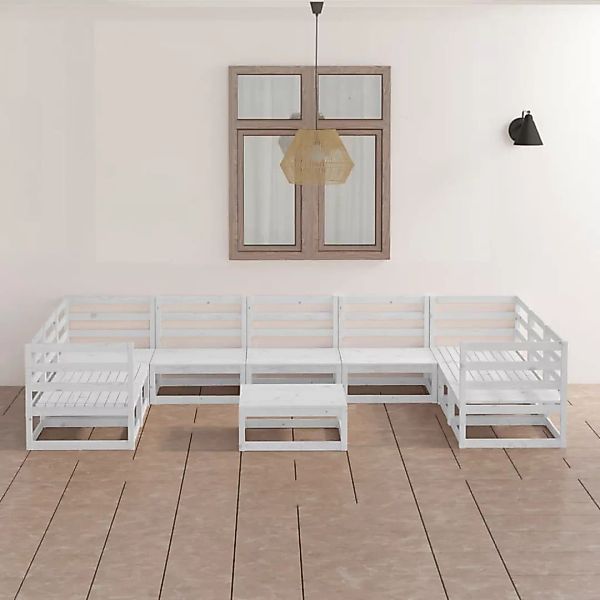 10-tlg. Garten-lounge-set Kiefer Massivholz günstig online kaufen