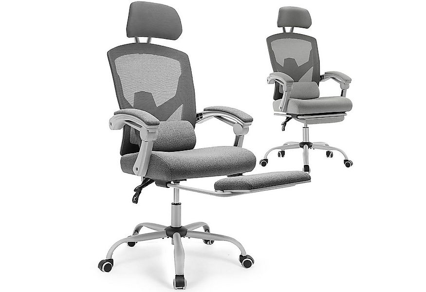 Refined Living Bürostuhl Chefsessel Bürostuhl Ergonomisch Verstellbare Kopf günstig online kaufen