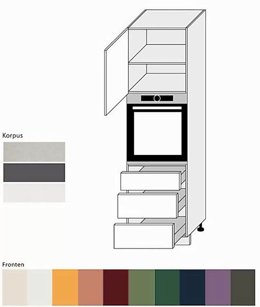 Feldmann-Wohnen Backofenumbauschrank Tivoli (Tivoli, 1-St) 60cm Front- & Ko günstig online kaufen