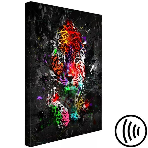 Leinwandbild Colourful Animals: Panther (1 Part) Vertical XXL günstig online kaufen