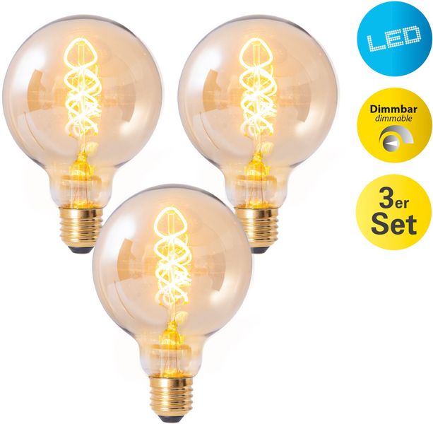 Näve LED-Leuchtmittel E27 Glühlampenform 4 W 180 lm 3er Set 13,8 x 95 cm (H günstig online kaufen