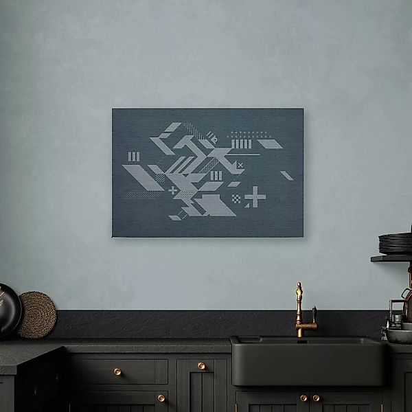 Bricoflor Industrial Bild Auf Leinwand In Grau Modernes Wandbild Mit Geomet günstig online kaufen