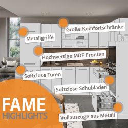 Vicco Spülenunterschrank Fame-Line, Weiß Hochglanz/Anthrazit, 80 günstig online kaufen