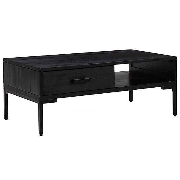 vidaXL Couchtisch Schwarz 90x50x35 cm Massivholz Kiefer 349930 günstig online kaufen
