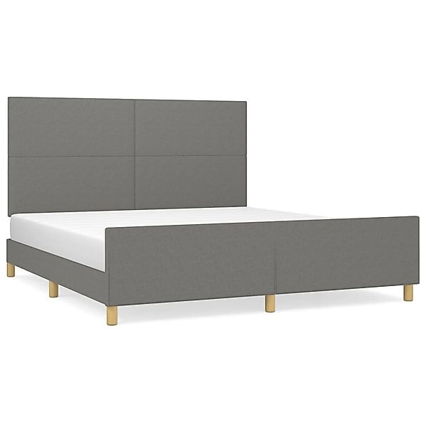 vidaXL Bettgestell mit Kopfteil Dunkelgrau 180x200 cm Stoff Modell 21370684 günstig online kaufen
