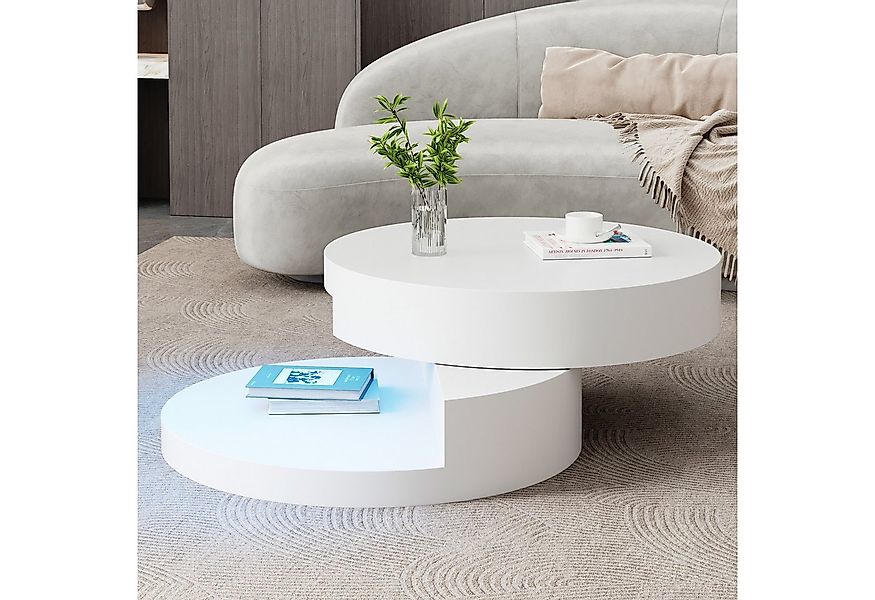 Merax Couchtisch zylindrischer Sofatisch Beistelltisch mit LED und USB (1-S günstig online kaufen