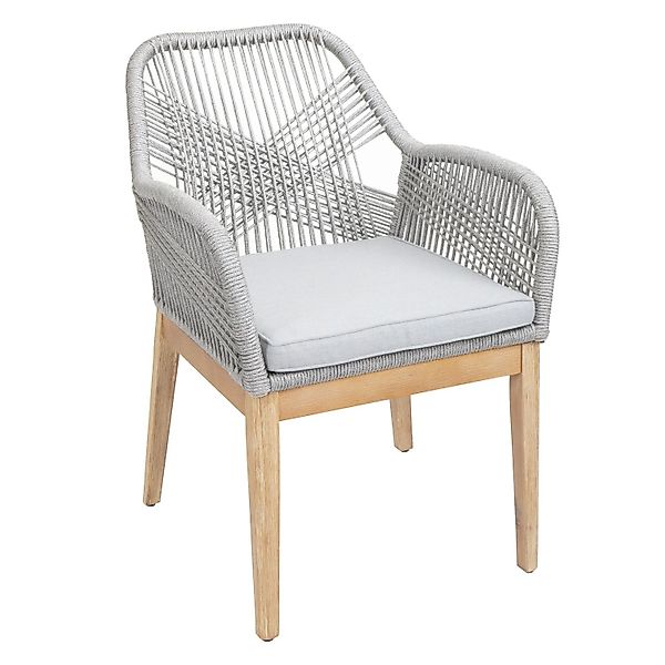 Proregal Gartenstuhl HxBxT 85x58x59 cm Sitzhöhe 47cm Wetterfest Seilgeflech günstig online kaufen