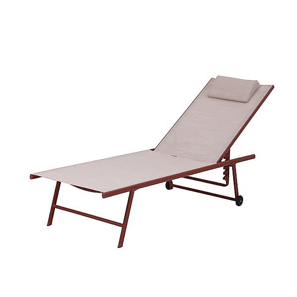Barths Sonnenliege Travis 185 cm x 55 cm x 97 cm Terrakotta günstig online kaufen