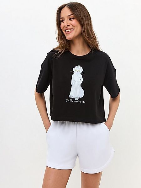 CAT by maniita lacitta Kurzarmshirt SPA Cat (1-tlg) mit modernem Frontprint günstig online kaufen
