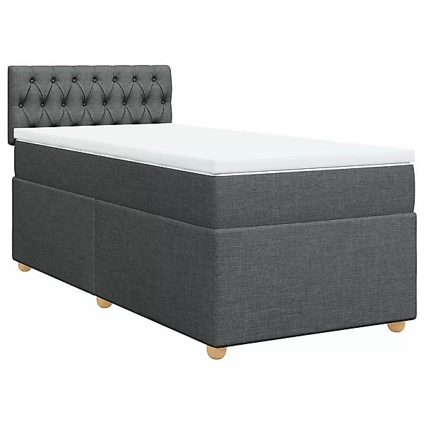 vidaXL Bettgestell Boxspringbett mit Matratze Dunkelgrau 90x200 cm Stoff Be günstig online kaufen