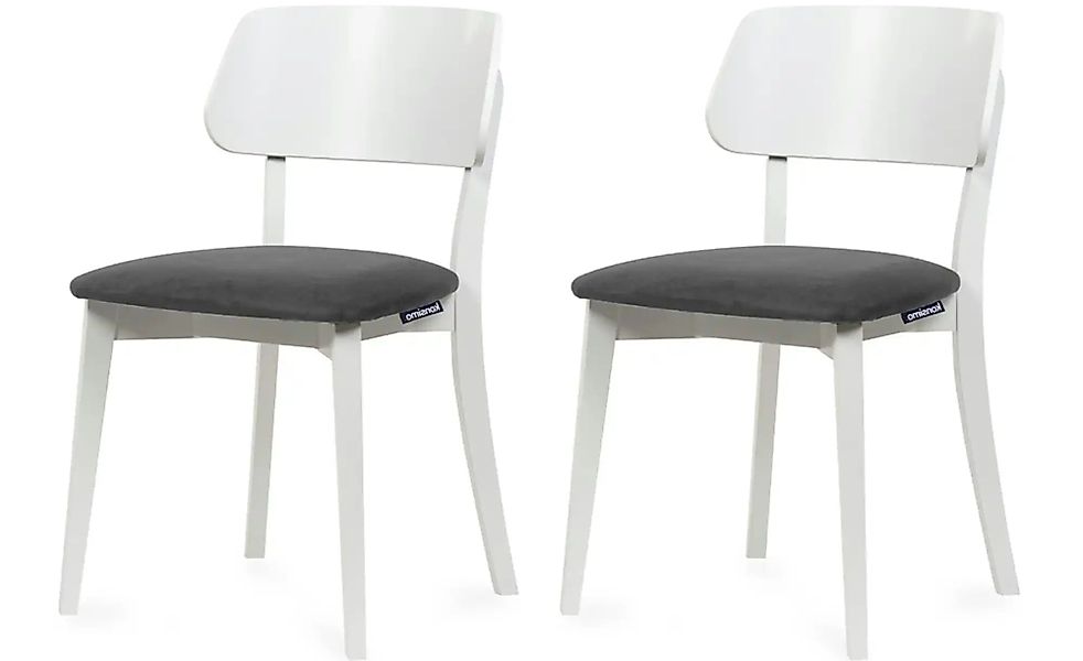 KONSIMO Holzstuhl 2er-Set   ¦ grau ¦ Maße (cm): B: 47 H: 80,5 Stühle > Pols günstig online kaufen