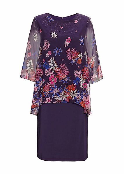 GOLDNER Etuikleid "Kleid mit floralem Chiffonüberwurf" günstig online kaufen