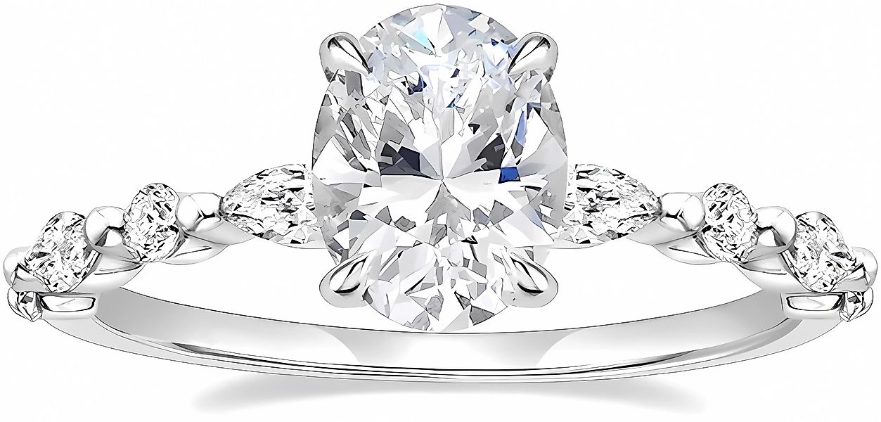 Jumpeak Diamantring Labordiamanten, 1,2ct Oval Verlobungsring, günstig online kaufen