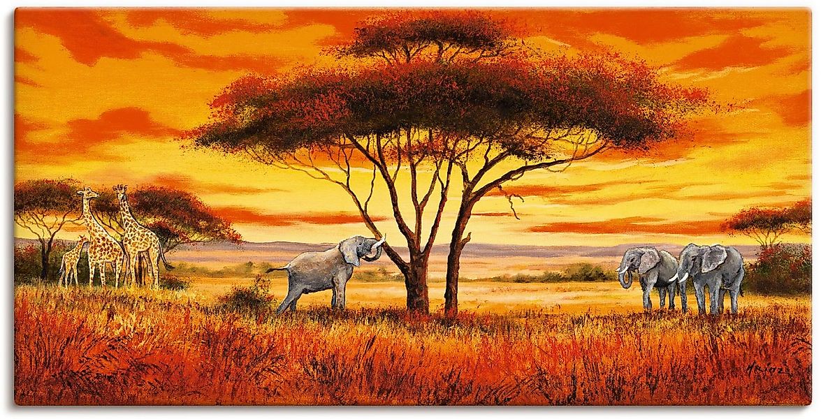 Artland Leinwandbild Afrikanische Landschaft II, Afrika (1 St), auf Holzrah günstig online kaufen