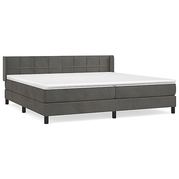 vidaXL Boxspringbett mit Matratze Dunkelgrau 200x200 cm Samt1469174 günstig online kaufen
