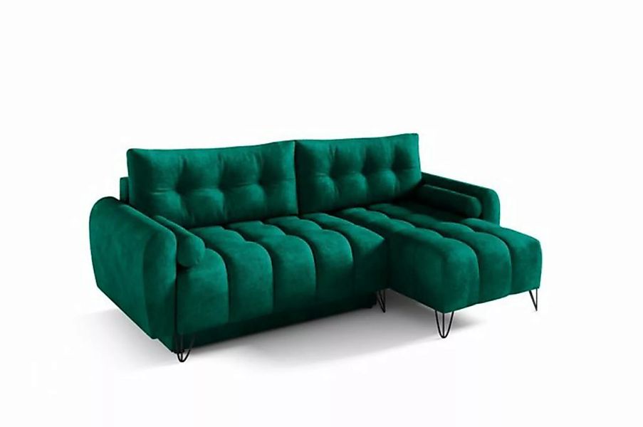 MOEBLO Ecksofa OHIO Mini, Elegante Ecke Couch mit Schlaffunktion Bettzeugab günstig online kaufen