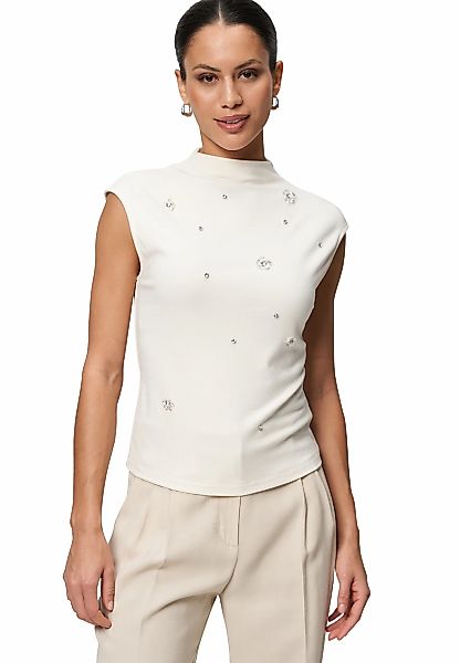 Zero Kurzarmshirt "zero Shirt mit Strass und Blumen", (1 tlg.), Ziersteine günstig online kaufen