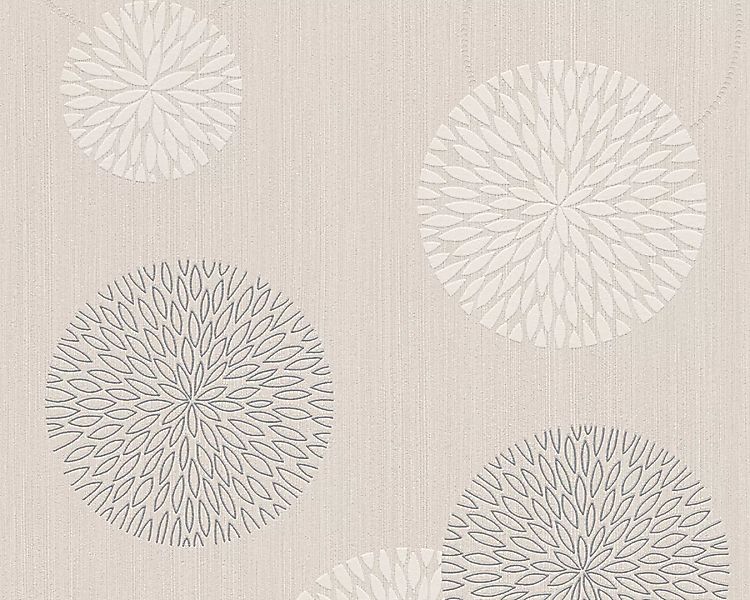 Bricoflor Moderne Tapete mit Keis Muster Grau Weiße Vliestapete mit Blumen günstig online kaufen