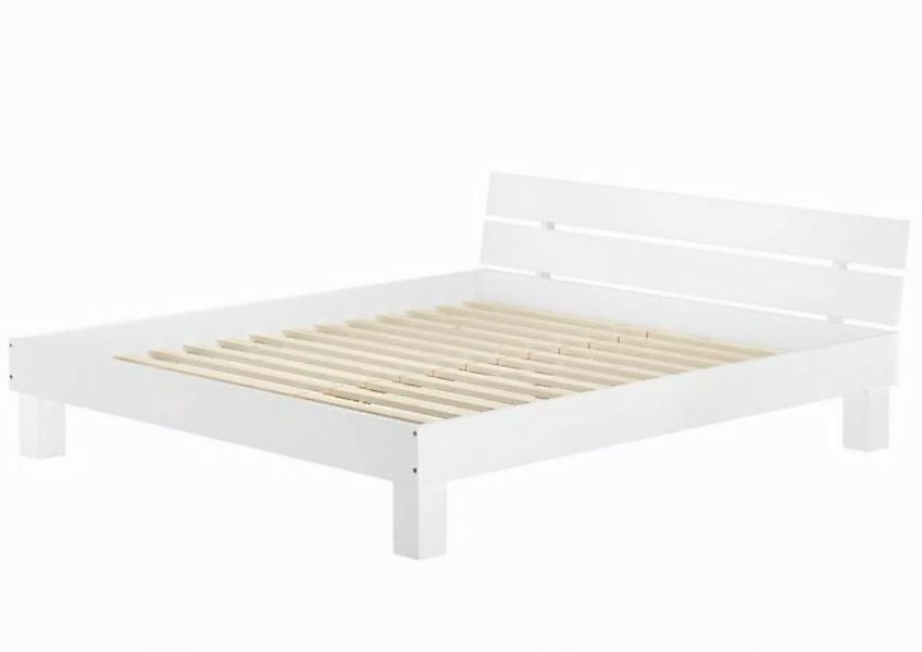 ERST-HOLZ Bett Großfamilienbett Buche massiv weiß überlang 200x220, Buchewa günstig online kaufen