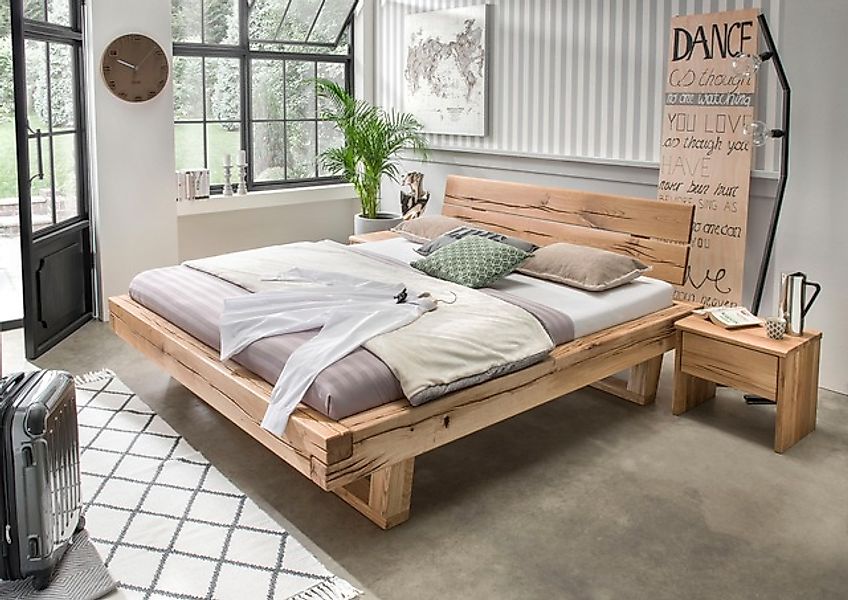 Home affaire Massivholzbett »Ultima Balkenbett Doppelbett, Füße mit Kufenfo günstig online kaufen