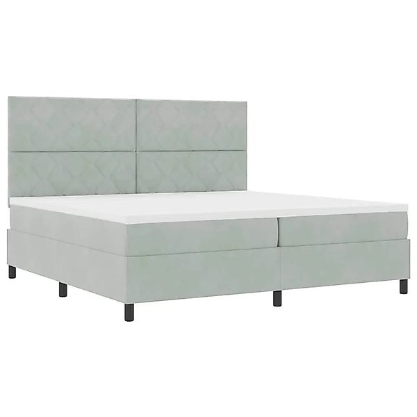 vidaXL Boxspringbett mit Matratze Hellgrau 200 x 200 cm Samt 3343400 günstig online kaufen