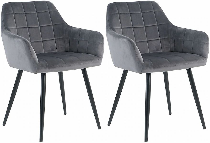 Möbilia 4-Fußstuhl (Set) 2 Stk.mit Quadratsteppung innen günstig online kaufen