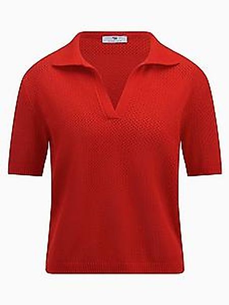 Polo-Pullover Peter Hahn rot günstig online kaufen