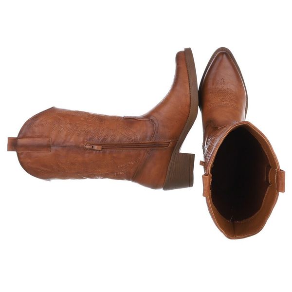 Ital-Design Damen Kniehohe Western-Stiefel mit Stickerei günstig online kaufen