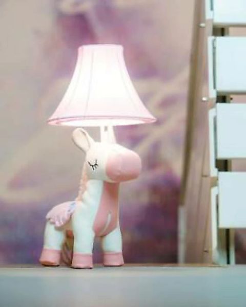 Tischlampe Einhorn Rosa 51 cm Kinderzimmer Schlafzimmer günstig online kaufen