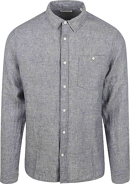 KnowledgeCotton Apparel Hemd Leinen Vintage Indigo - Größe L günstig online kaufen