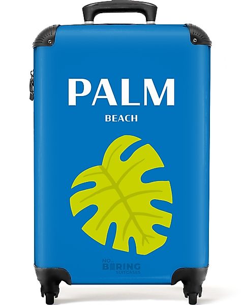 NoBoringSuitcases.com© Hartschalen-Trolley Blau mit Palm Beach günstig online kaufen