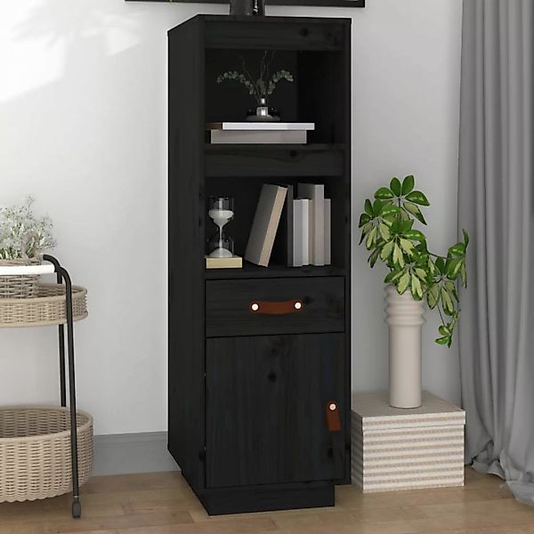 Vidaxl Highboard Schwarz 34x40x108,5 Cm Massivholz Kiefer günstig online kaufen