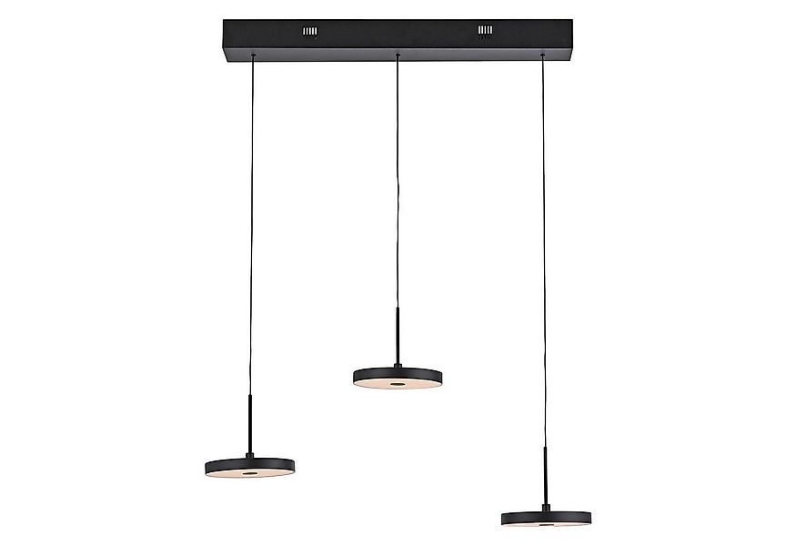 JUST LIGHT LED Pendelleuchte PLATA, 3-flammig, Schwarz, Metall, Dimmfunktio günstig online kaufen