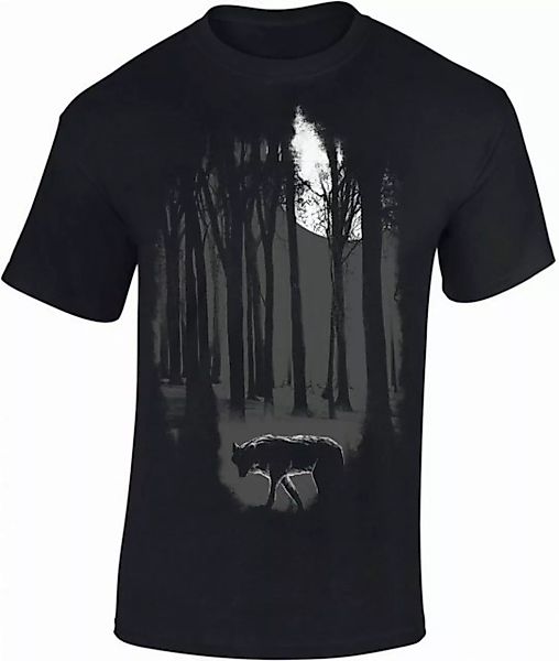 Baddery Print-Shirt Wikinger Tshirt, "Nachtwolf", Viking Shirt Männer, hoch günstig online kaufen
