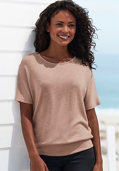 Vivance Kurzarmshirt "mit breitem Bund", aus weichem Viskose-Feinstrick günstig online kaufen