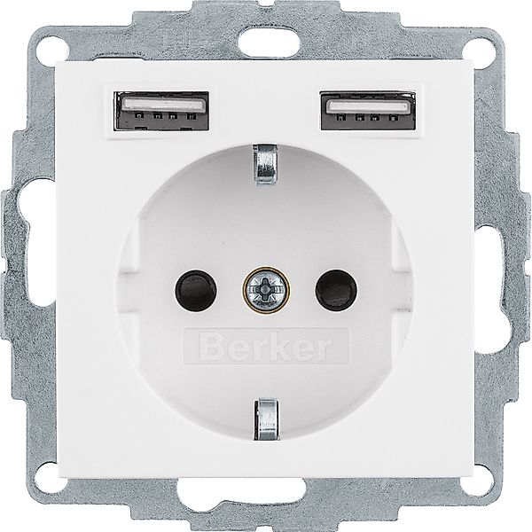 Berker Steckdose SCHUKO/USB Q.x, polarw. samt 48036089 günstig online kaufen